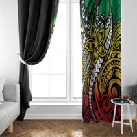Polynesian Plumeria Floral Tattoo Pattern Window Curtain Reggae Style LT9 - Polynesian Pride