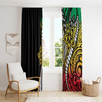 Polynesian Plumeria Floral Tattoo Pattern Window Curtain Reggae Style LT9 - Polynesian Pride