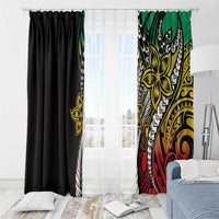 Polynesian Plumeria Floral Tattoo Pattern Window Curtain Reggae Style LT9 - Polynesian Pride