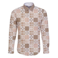 Hawaiian Palaka Quilt Pattern Family Matching Long Sleeve Bodycon Dress and Hawaiian Shirt Hawaii Culture Bird of Paradise Exotic Motif - Polynesian Pride