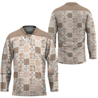 Hawaiian Palaka Quilt Pattern Hockey Jersey Hawaii Culture Bird of Paradise Exotic Motif LT9 - Polynesian Pride