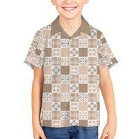 Hawaiian Palaka Quilt Pattern Kid Hawaiian Shirt Hawaii Culture Bird of Paradise Exotic Motif - Polynesian Pride