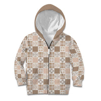 Hawaiian Palaka Quilt Pattern Kid Hoodie Hawaii Culture Bird of Paradise Exotic Motif - Polynesian Pride