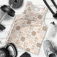 Hawaiian Palaka Quilt Pattern Men Tank Top Hawaii Culture Bird of Paradise Exotic Motif - Polynesian Pride