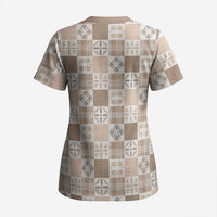 Hawaiian Palaka Quilt Pattern Scrub Top Hawaii Culture Bird of Paradise Exotic Motif LT9 - Polynesian Pride