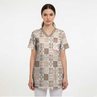Hawaiian Palaka Quilt Pattern Scrub Top Hawaii Culture Bird of Paradise Exotic Motif LT9 - Polynesian Pride