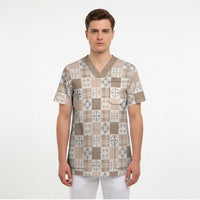 Hawaiian Palaka Quilt Pattern Scrub Top Hawaii Culture Bird of Paradise Exotic Motif LT9 - Polynesian Pride