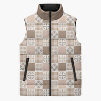 Hawaiian Palaka Quilt Pattern Sleeveless Puffer Jacket Hawaii Culture Bird of Paradise Exotic Motif - Polynesian Pride