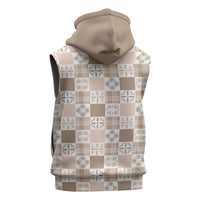 Hawaiian Palaka Quilt Pattern Sleeveless Zip Hoodie Hawaii Culture Bird of Paradise Exotic Motif - Polynesian Pride