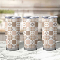Hawaiian Palaka Quilt Pattern Tumbler Cup Hawaii Culture Bird of Paradise Exotic Motif - Polynesian Pride