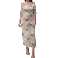 Hawaiian Palaka Quilt Pattern Family Matching Puletasi and Hawaiian Shirt Hawaii Culture Honu Turtle - Polynesian Pride