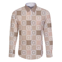 Hawaiian Palaka Quilt Pattern Family Matching Short Sleeve Bodycon Dress and Hawaiian Shirt Hawaii Culture Honu Turtle - Polynesian Pride