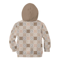 Hawaiian Palaka Quilt Pattern Kid Hoodie Hawaii Culture Honu Turtle LT9 - Polynesian Pride