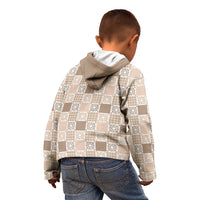 Hawaiian Palaka Quilt Pattern Kid Hoodie Hawaii Culture Honu Turtle LT9 - Polynesian Pride