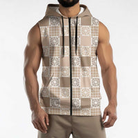 Hawaiian Palaka Quilt Pattern Sleeveless Zip Hoodie Hawaii Culture Honu Turtle LT9 - Polynesian Pride