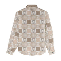 Hawaiian Palaka Quilt Pattern Women Casual Shirt Hawaii Culture Honu Turtle - Polynesian Pride