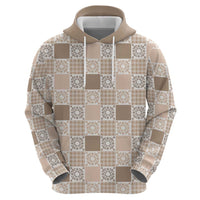 Hawaiian Palaka Quilt Pattern Zip Hoodie Hawaii Culture Honu Turtle - Polynesian Pride