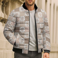Hawaiian Palaka Quilt Pattern Bomber Puffer Jacket Hawaii Culture Pineapple - Polynesian Pride