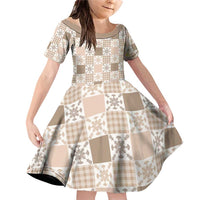 Hawaiian Palaka Quilt Pattern Family Matching Off Shoulder Short Dress and Hawaiian Shirt Hawaii Culture Pineapple - Polynesian Pride