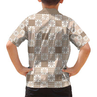 Hawaiian Palaka Quilt Pattern Kid Hawaiian Shirt Hawaii Culture Pineapple - Polynesian Pride