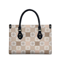 Hawaiian Palaka Quilt Pattern Leather Bag Hawaii Culture Pineapple - Polynesian Pride