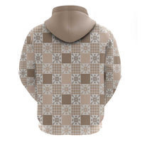 Hawaiian Palaka Quilt Pattern Zip Hoodie Hawaii Culture Pineapple - Polynesian Pride