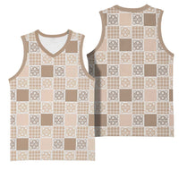 Hawaiian Palaka Quilt Pattern Basketball Jersey Hawaii Culture Tropical Flowers Mix - Polynesian Pride