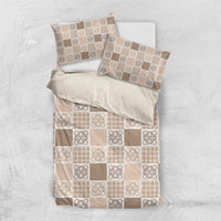 Hawaiian Palaka Quilt Pattern Bedding Set Hawaii Culture Tropical Flowers Mix - Polynesian Pride