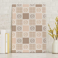 Hawaiian Palaka Quilt Pattern Canvas Wall Art Hawaii Culture Tropical Flowers Mix - Polynesian Pride