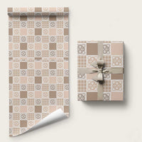 Hawaiian Palaka Quilt Pattern Wrapping Paper Hawaii Culture Tropical Flowers Mix - Polynesian Pride