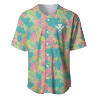 Seamless Hawaiian Quilt Pattern Baseball Jersey Hawaii Culture Palm Leaf Tropical - Polynesian Pride