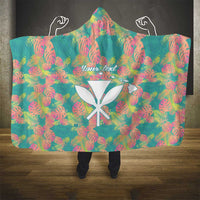 Seamless Hawaiian Quilt Pattern Hooded Blanket Hawaii Culture Palm Leaf Tropical - Polynesian Pride