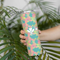 Seamless Hawaiian Quilt Pattern Skinny Tumbler Hawaii Culture Palm Leaf Tropical - Polynesian Pride
