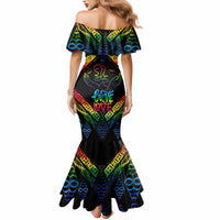 Tonga LGBT Mermaid Dress Love Is Love Ngatu Rainbow Water Color LT9 - Polynesian Pride