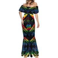 Tonga LGBT Mermaid Dress Love Is Love Ngatu Rainbow Water Color LT9 - Polynesian Pride