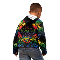 Personalised Tonga LGBT Kid Hoodie Love Is Love Ngatu Rainbow Water Color LT9 - Polynesian Pride