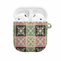 Seamless Pattern Maile and Pikake Lei AirPods Case Squares Maile Leaf LT9 Green - Polynesian Pride