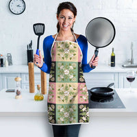 Seamless Pattern Maile and Pikake Lei Apron Squares Maile Leaf LT9 - Polynesian Pride