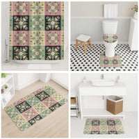 Seamless Pattern Maile and Pikake Lei Bathroom Set Squares Maile Leaf - Polynesian Pride