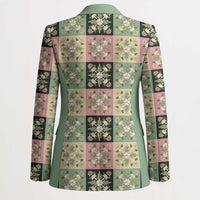 Seamless Pattern Maile and Pikake Lei Blazer Squares Maile Leaf LT9 - Polynesian Pride