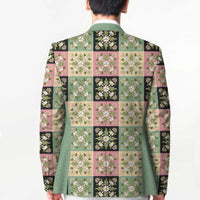 Seamless Pattern Maile and Pikake Lei Blazer Squares Maile Leaf LT9 - Polynesian Pride