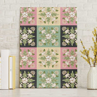 Seamless Pattern Maile and Pikake Lei Canvas Wall Art Squares Maile Leaf LT9 Without Frame Green - Polynesian Pride
