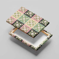 Seamless Pattern Maile and Pikake Lei Canvas Wall Art Squares Maile Leaf LT9 - Polynesian Pride
