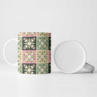 Seamless Pattern Maile and Pikake Lei Ceramic Mug Squares Maile Leaf LT9 - Polynesian Pride
