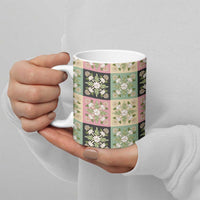 Seamless Pattern Maile and Pikake Lei Ceramic Mug Squares Maile Leaf LT9 - Polynesian Pride