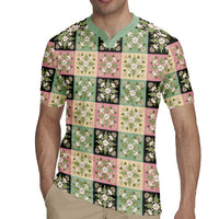 Seamless Pattern Maile and Pikake Lei Rugby Jersey Squares Maile Leaf LT9 - Polynesian Pride