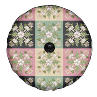 Seamless Pattern Maile and Pikake Lei Spare Tire Cover Squares Maile Leaf - Polynesian Pride