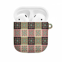 Seamless Pattern Pikake Lei AirPods Case Floral Squares Pikake LT9 Pink - Polynesian Pride