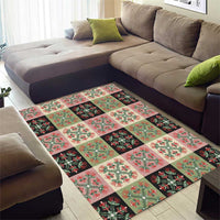 Seamless Pattern Pikake Lei Area Rug Floral Squares Pikake - Polynesian Pride