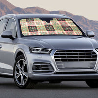 Seamless Pattern Pikake Lei Auto Sun Shade Floral Squares Pikake - Polynesian Pride